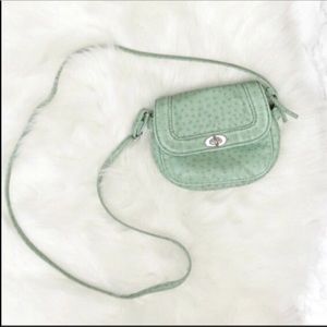 Small Faux Leather Mint Green Crossbody Purse
